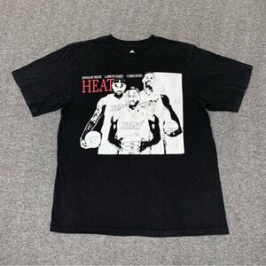 Adidas Miami Heats‎ Lebron Wade Bosh Big 3 Scarface Style Black Tee Size Large